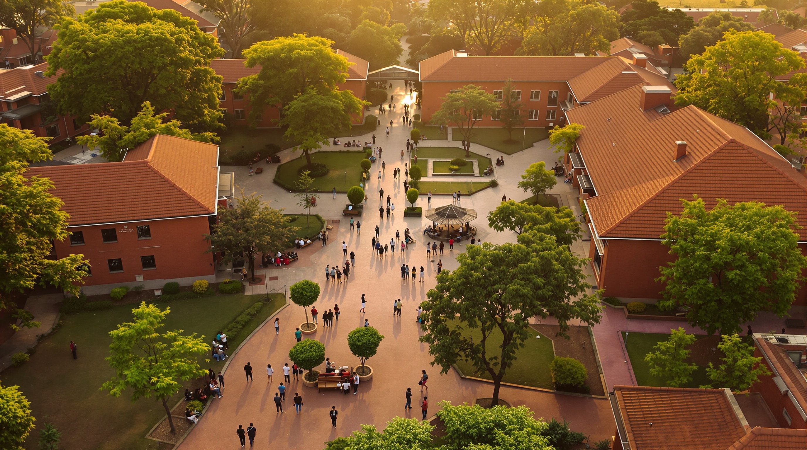 Indian management school campus aerial view