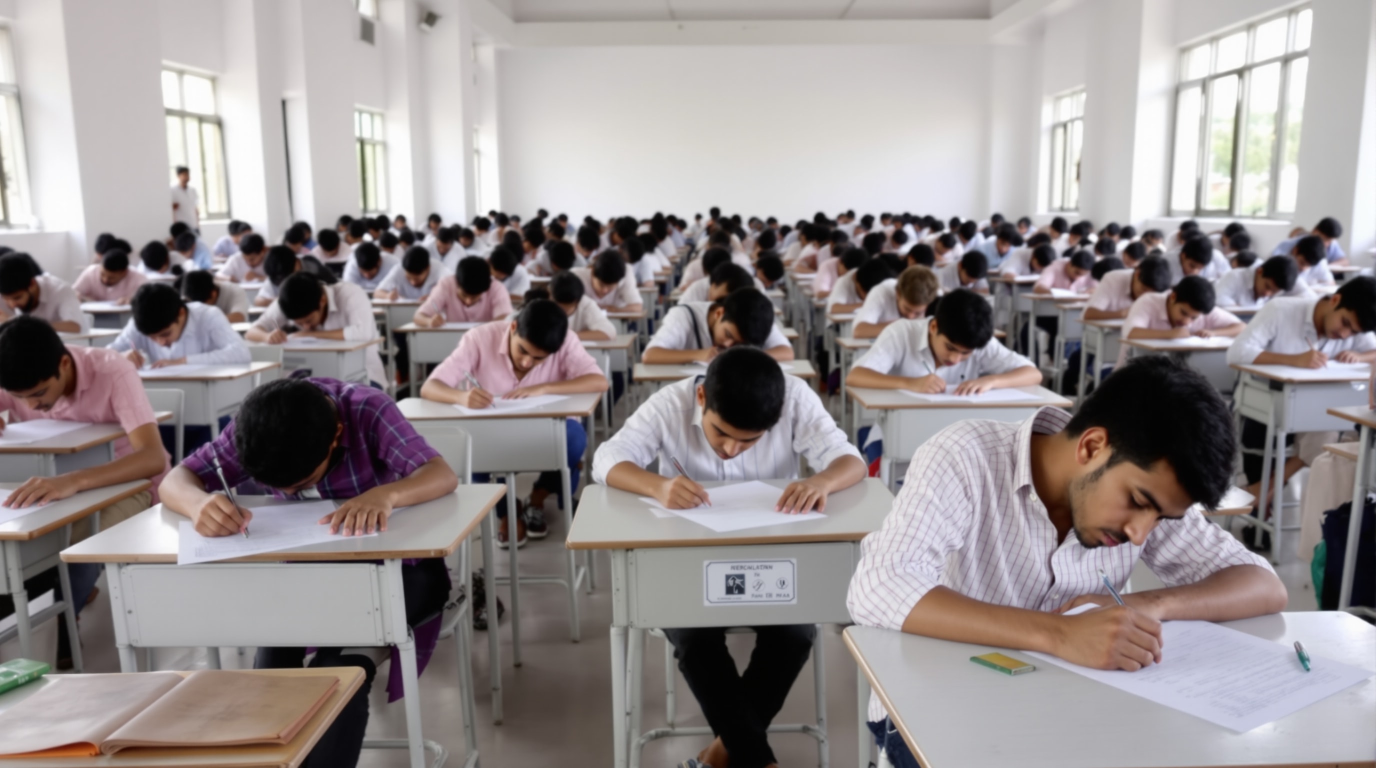 Students taking MBA entrance examination in India