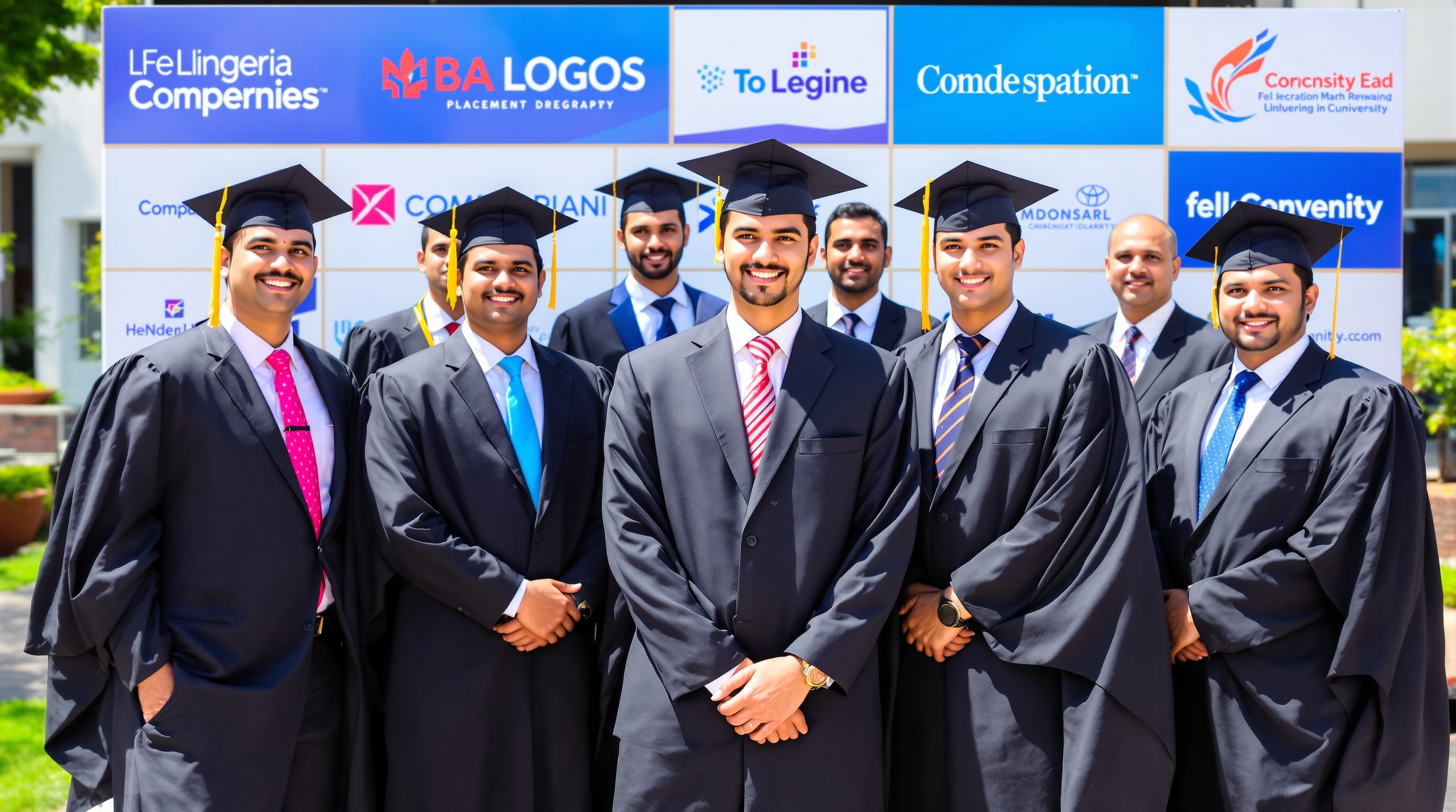 MBA graduates celebrating placement success at Indian business school