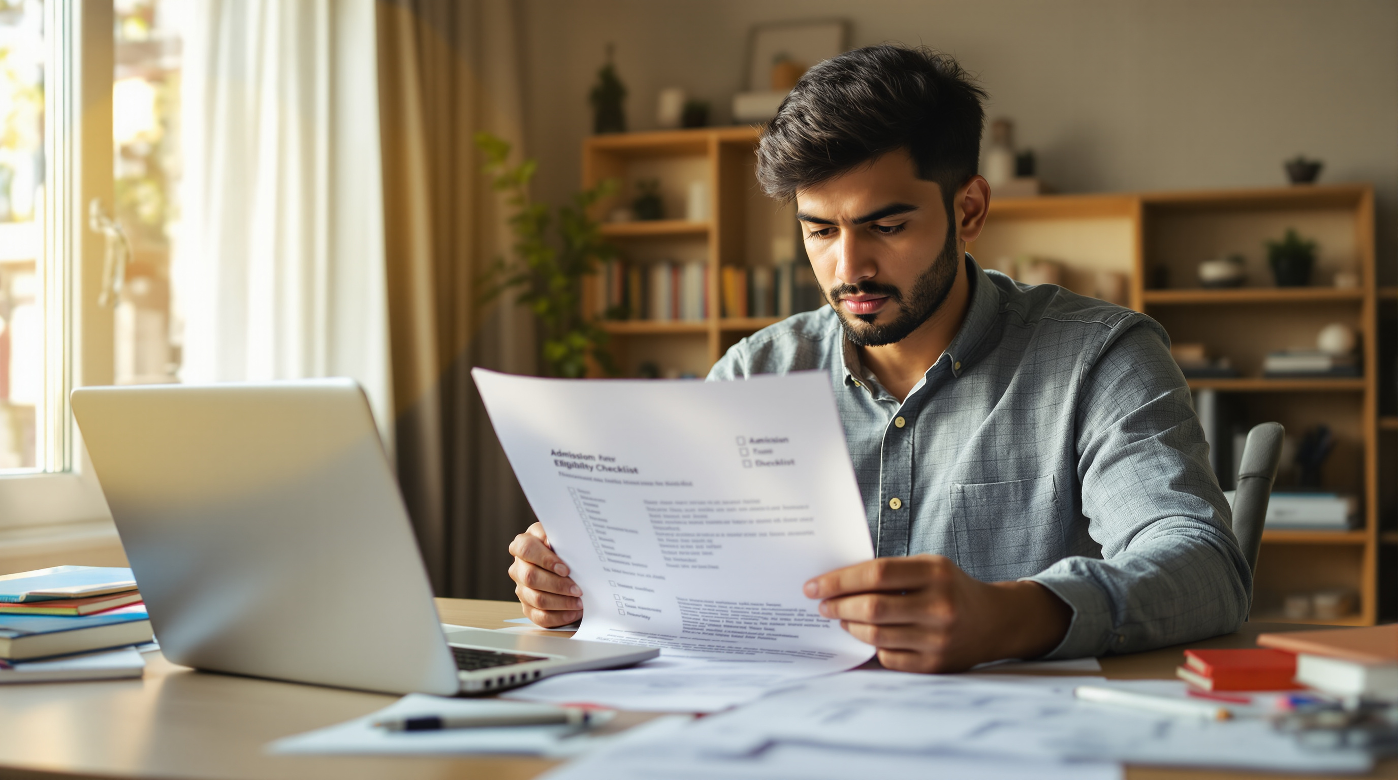 Student reviewing MBA eligibility requirements